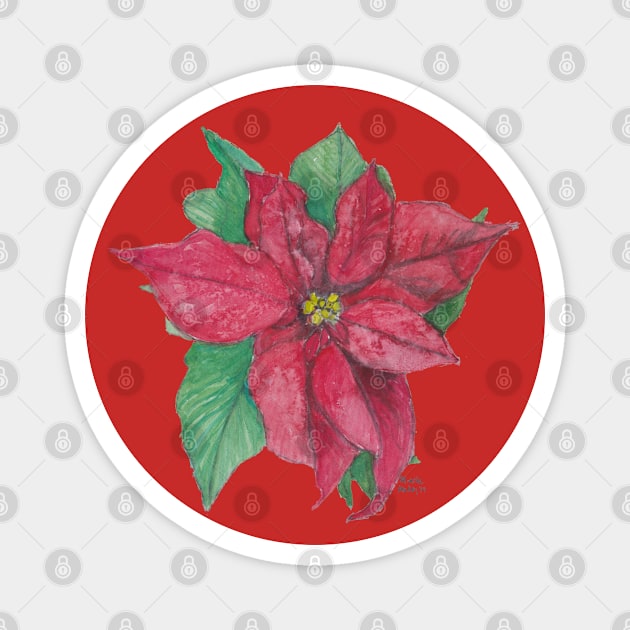 Poinsettia I Magnet by sunfleur1